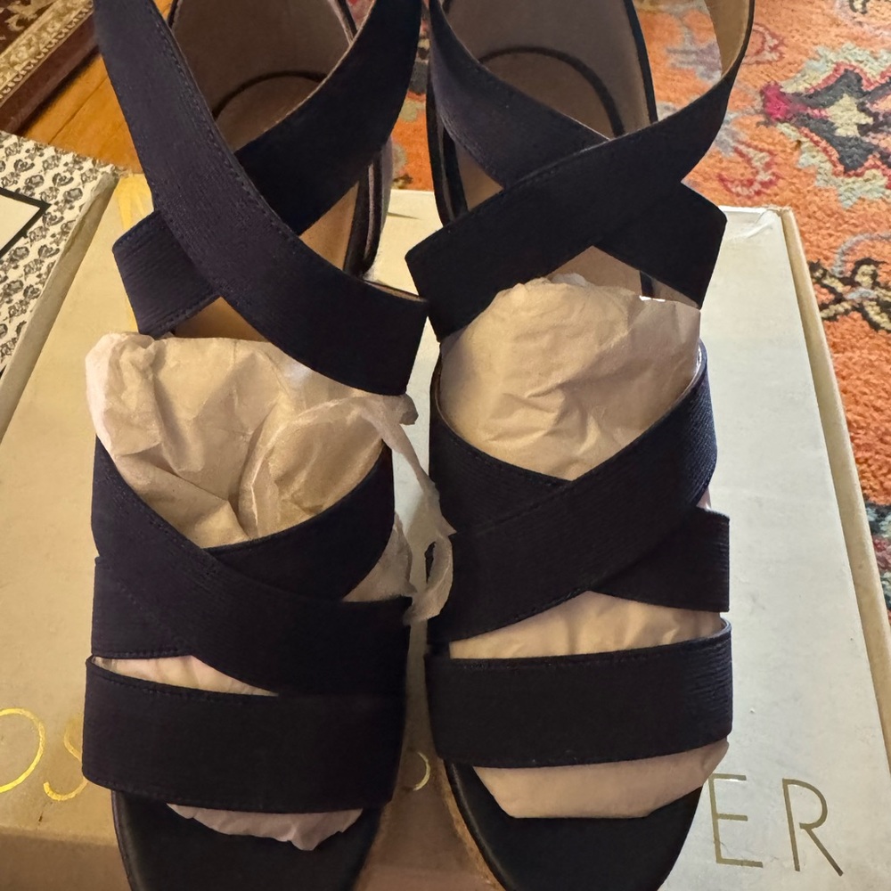 Elegant Navy Blue Strappy Women's Espadrille Sandals